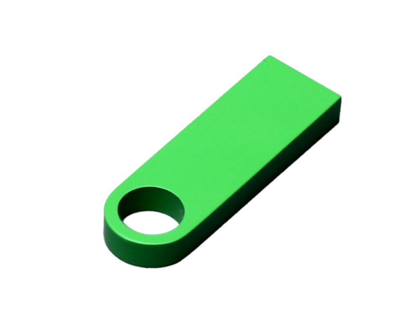 USB 3.0-флешка на 64 Гб с мини чипом и круглым отверстием (зеленый) 64Gb (Изображение 2)