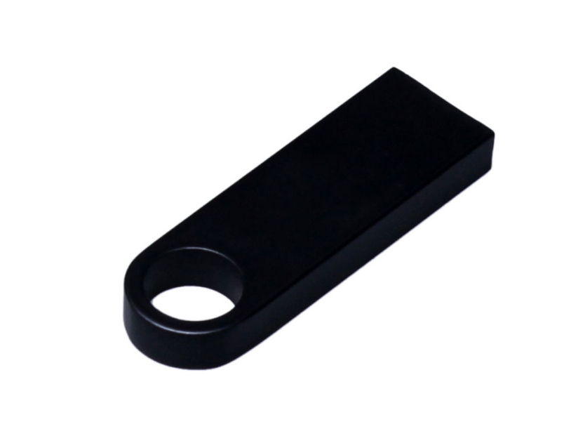 USB 3.0-флешка на 32 Гб с мини чипом и круглым отверстием (черный) 32Gb (Изображение 3)