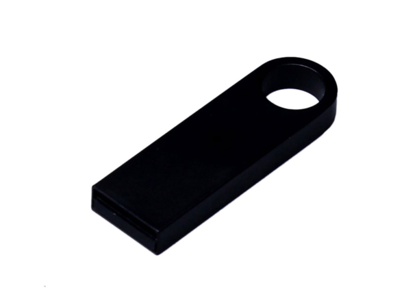USB 3.0-флешка на 16 Гб с мини чипом и круглым отверстием (черный) 16Gb (Изображение 2)