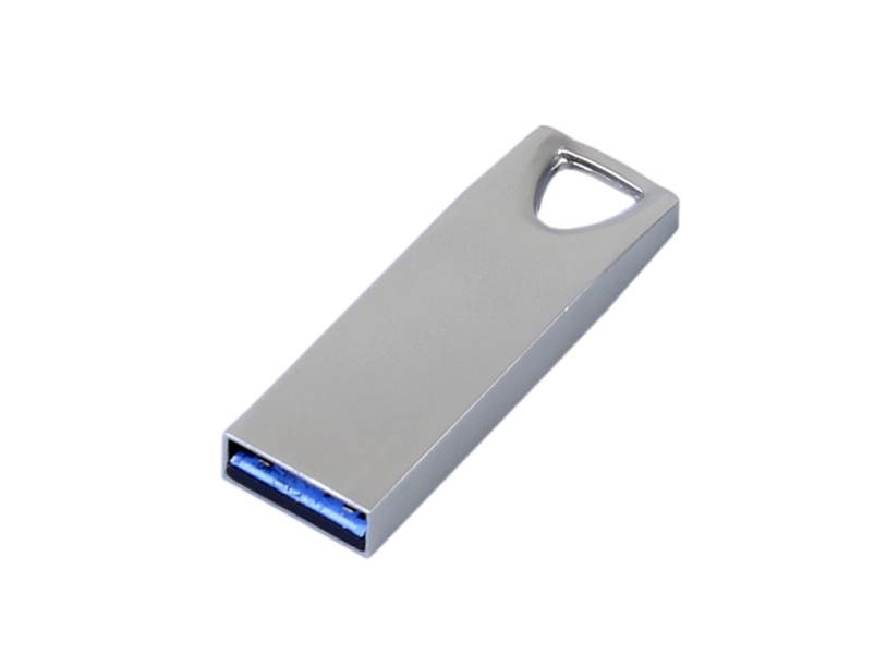USB 2.0-флешка на 128 Гб с мини чипом и отверстием для цепочки (серебристый) 128Gb (Изображение 2)