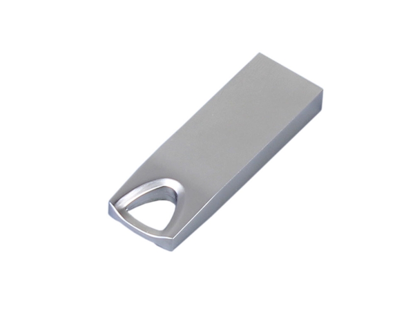 USB 2.0-флешка на 128 Гб с мини чипом и отверстием для цепочки (серебристый) 128Gb (Изображение 3)
