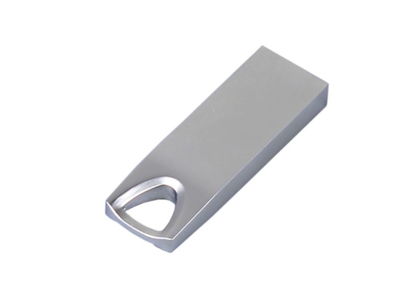 USB 2.0-флешка на 64 Гб с мини чипом и отверстием для цепочки (серебристый) 64Gb (Изображение 3)
