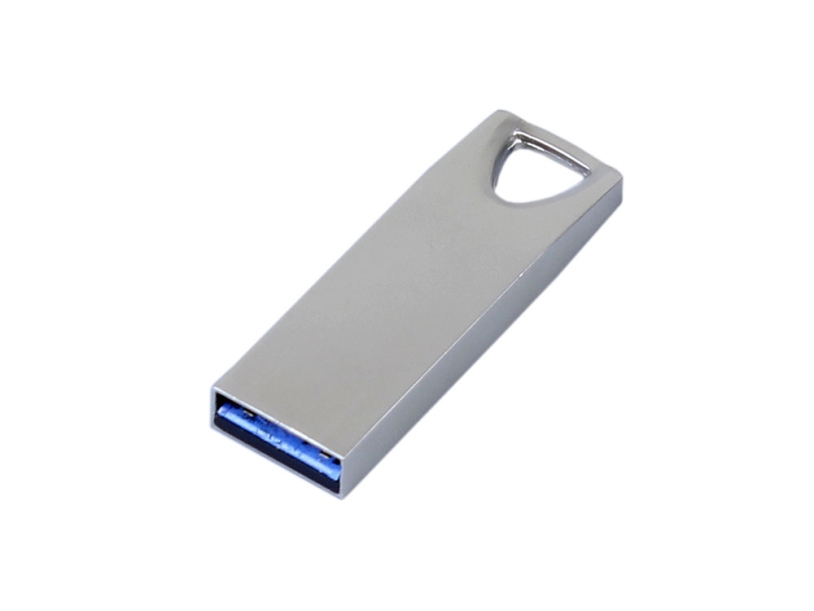 USB 2.0-флешка на 32 Гб с мини чипом и отверстием для цепочки (серебристый) 32Gb (Изображение 2)