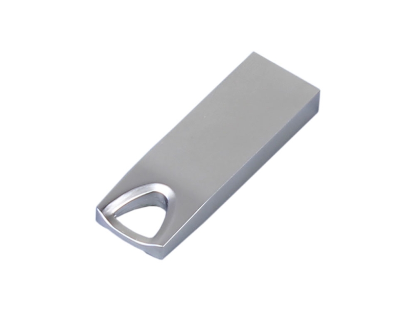 USB 2.0-флешка на 32 Гб с мини чипом и отверстием для цепочки (серебристый) 32Gb (Изображение 3)