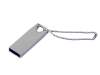 USB 2.0-флешка на 16 Гб с мини чипом и отверстием для цепочки (серебристый) 16Gb (Изображение 1)