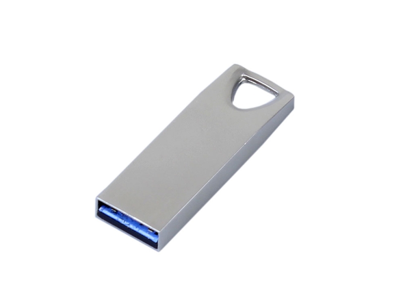 USB 2.0-флешка на 16 Гб с мини чипом и отверстием для цепочки (серебристый) 16Gb (Изображение 2)