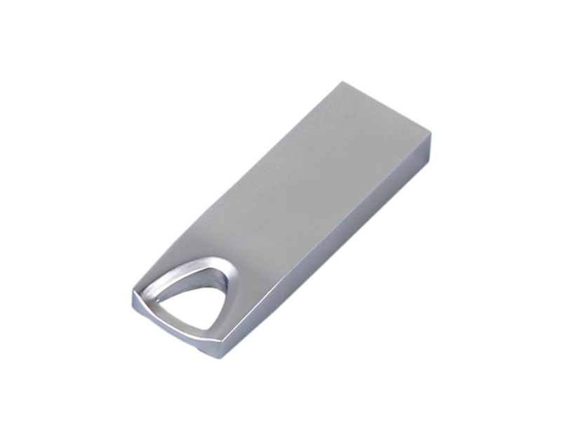 USB 2.0-флешка на 16 Гб с мини чипом и отверстием для цепочки (серебристый) 16Gb (Изображение 3)