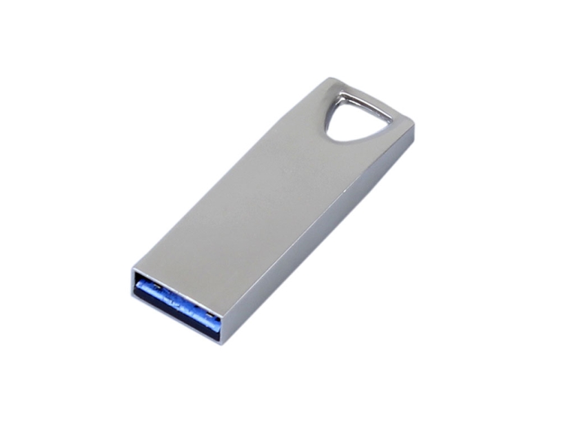 USB 2.0-флешка на 8 Гб с мини чипом и отверстием для цепочки (серебристый) 8Gb (Изображение 2)