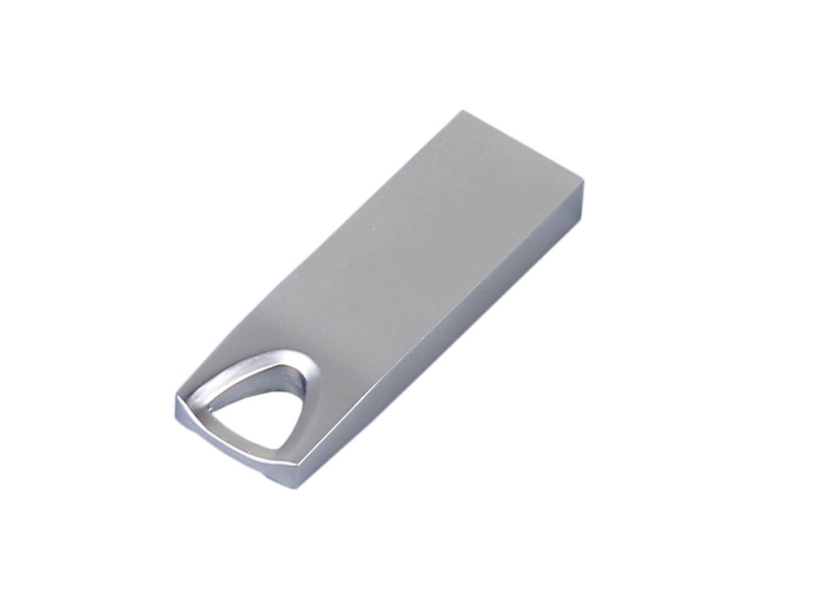 USB 2.0-флешка на 8 Гб с мини чипом и отверстием для цепочки (серебристый) 8Gb (Изображение 3)