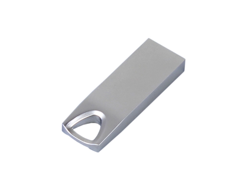 USB 2.0-флешка на 4 Гб с мини чипом и отверстием для цепочки (серебристый) 4Gb (Изображение 3)