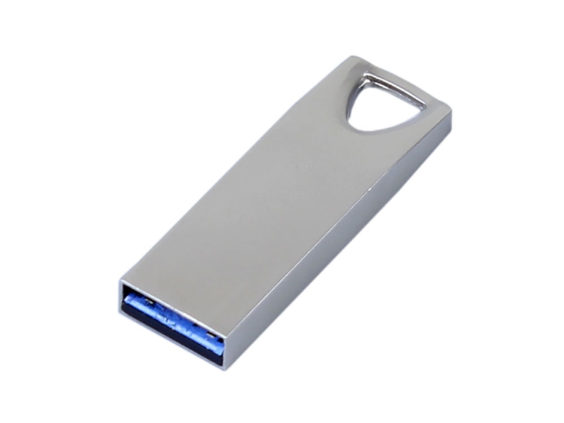 USB 3.0-флешка на 128 Гб с мини чипом и отверстием для цепочки (серебристый) 128Gb (Изображение 2)