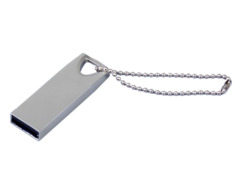 USB 3.0-флешка на 64 Гб с мини чипом и отверстием для цепочки (серебристый) 64Gb (Изображение 1)