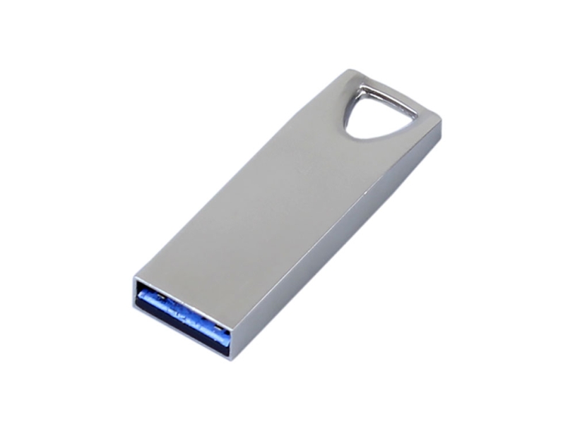 USB 3.0-флешка на 32 Гб с мини чипом и отверстием для цепочки (серебристый) 32Gb (Изображение 2)
