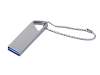 USB 2.0-флешка на 128 Гб с мини чипом и отверстием для цепочки (серебристый) 128Gb (Изображение 1)