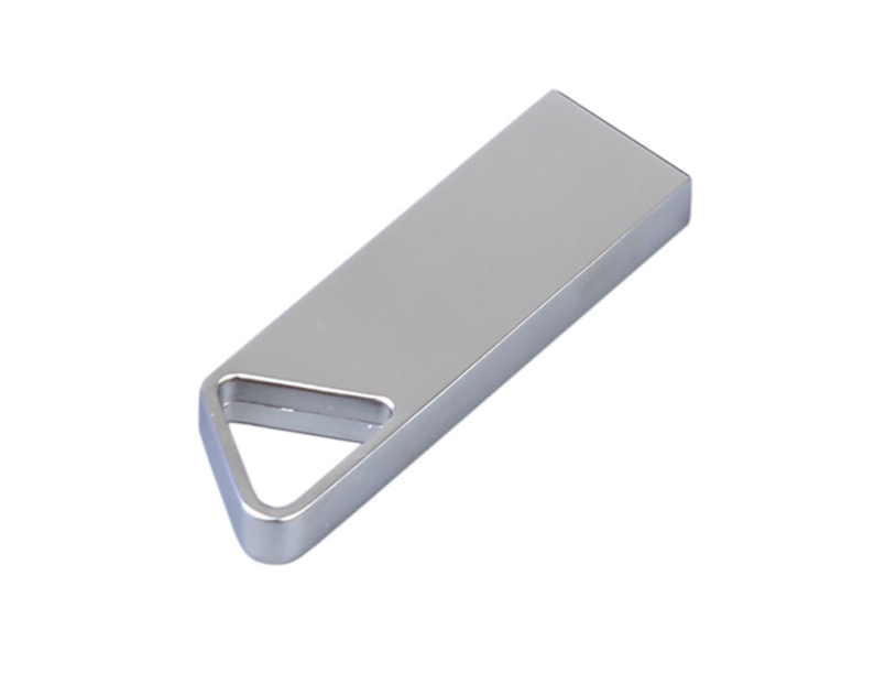 USB 2.0-флешка на 64 Гб с мини чипом и отверстием для цепочки (серебристый) 64Gb (Изображение 3)