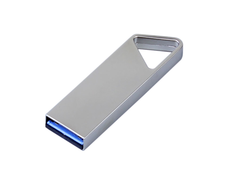 USB 2.0-флешка на 32 Гб с мини чипом и отверстием для цепочки (серебристый) 32Gb (Изображение 2)