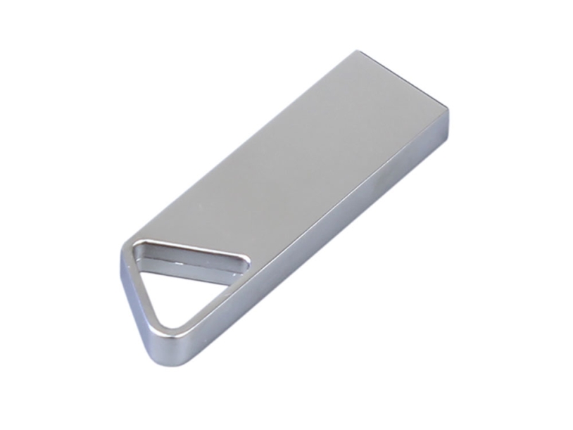 USB 2.0-флешка на 32 Гб с мини чипом и отверстием для цепочки (серебристый) 32Gb (Изображение 3)