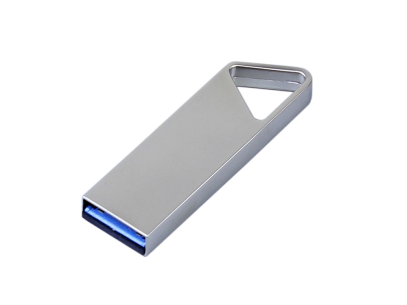 USB 2.0-флешка на 8 Гб с мини чипом и отверстием для цепочки (серебристый) 8Gb (Изображение 2)