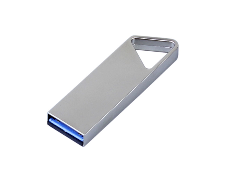 USB 2.0-флешка на 4 Гб с мини чипом и отверстием для цепочки (серебристый) 4Gb (Изображение 2)