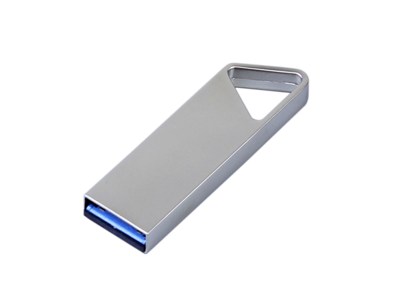 USB 3.0-флешка на 16 Гб с мини чипом и отверстием для цепочки (серебристый) 16Gb (Изображение 2)