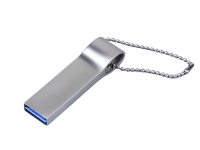 USB 2.0-флешка на 32 Гб с мини чипом и боковым отверстием для цепочки (серебристый) 32Gb