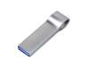 USB 2.0-флешка на 16 Гб с мини чипом и боковым отверстием для цепочки (серебристый) 16Gb (Изображение 2)
