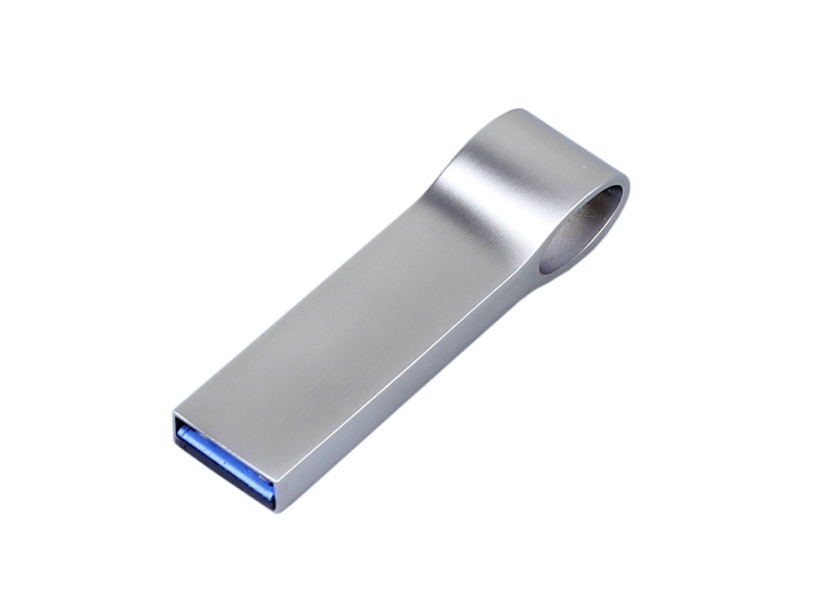 USB 2.0-флешка на 8 Гб с мини чипом и боковым отверстием для цепочки (серебристый) 8Gb (Изображение 2)