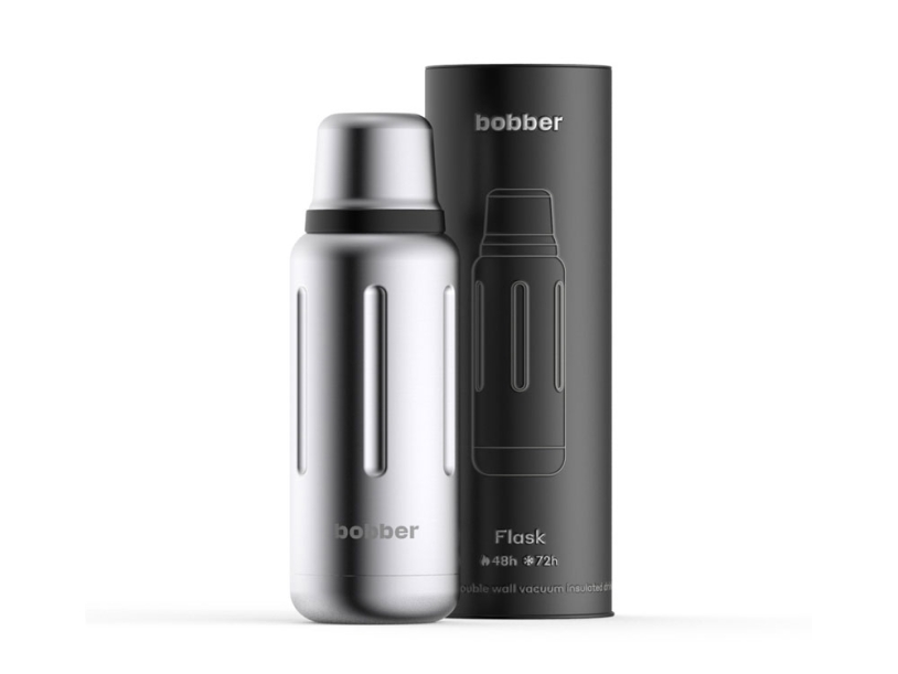 Вакуумный термос Flask, 1 л (серебристый) 1000 мл (Изображение 1)