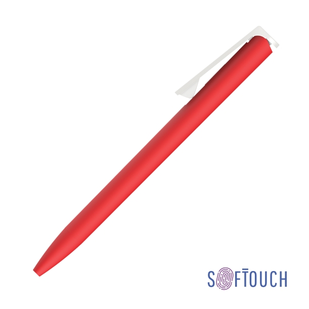 Ручка шариковая "Clive", покрытие soft touch (красный с белым) (Изображение 1)