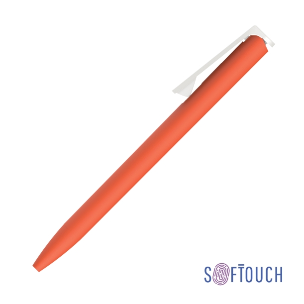 Ручка шариковая "Clive", покрытие soft touch (оранжевый с белым) (Изображение 1)