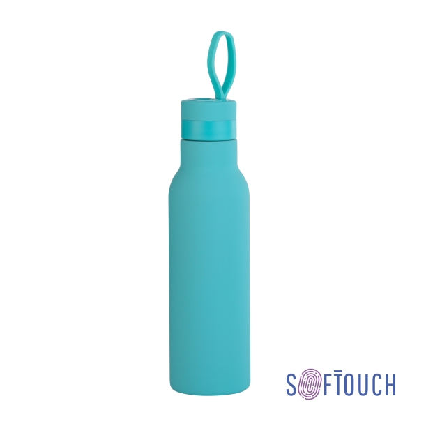 Бутылка для воды "Фитнес" 700 мл, покрытие soft touch (бирюзовый) (Изображение 1)