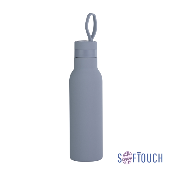 Бутылка для воды "Фитнес" 700 мл, покрытие soft touch (серый) (Изображение 1)