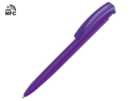 Ручка пластиковая шариковая трехгранная Trinity K transparent Gum soft-touch с чипом передачи информации NFC (фиолетовый) 