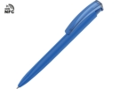 Ручка пластиковая шариковая трехгранная Trinity K transparent Gum soft-touch с чипом передачи информации NFC (синий) 