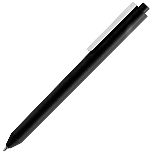 Ручка шариковая Pigra P03 Mat, черная с белым (Изображение 3)