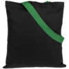 Холщовая сумка BrighTone, черная с зелеными ручками (Изображение 2)