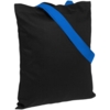 Холщовая сумка BrighTone, черная с ярко-синими ручками (Изображение 1)