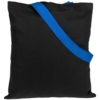 Холщовая сумка BrighTone, черная с ярко-синими ручками (Изображение 2)