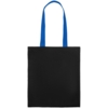 Холщовая сумка BrighTone, черная с ярко-синими ручками (Изображение 3)