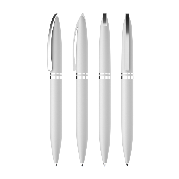 Ручка шариковая "Rocket", покрытие soft touch (белый) (Изображение 3)
