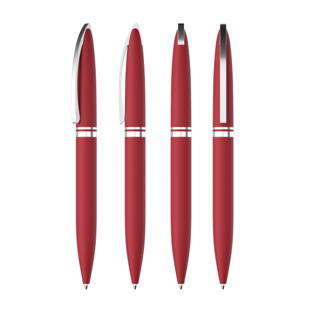 Ручка шариковая "Rocket", покрытие soft touch (красный) (Изображение 3)