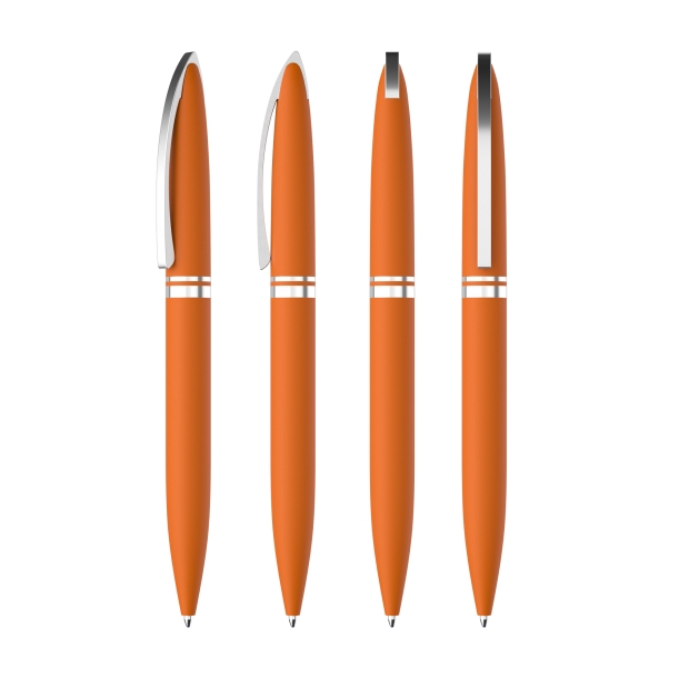 Ручка шариковая "Rocket", покрытие soft touch (оранжевый) (Изображение 3)