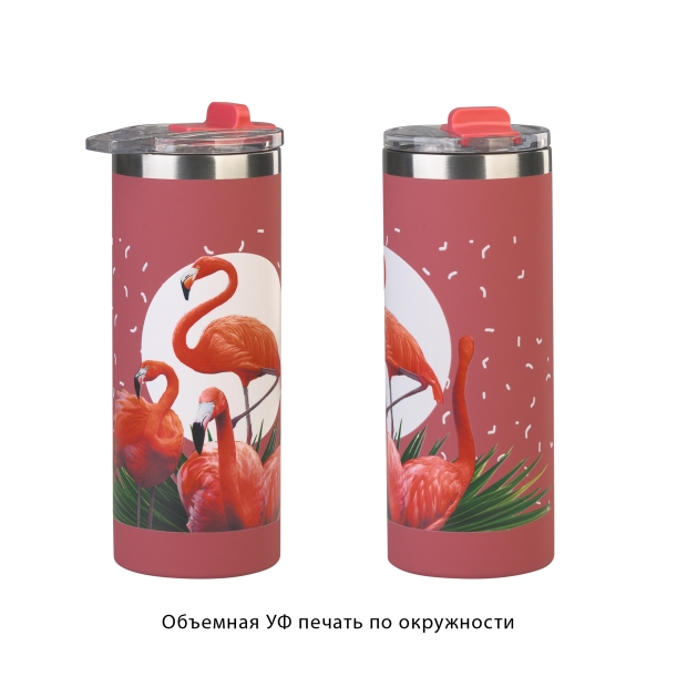 Термостакан "Хилтон" 480 мл, покрытие soft touch (красный) (Изображение 3)