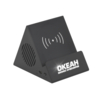 Bluetooth колонка-подставка "Rock" 3Вт с беспроводным зарядным устройством и подсветкой логотипа (черный) (Изображение 1)