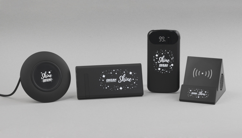Bluetooth колонка-подставка "Rock" 3Вт с беспроводным зарядным устройством и подсветкой логотипа (черный) (Изображение 5)