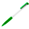 N13, ручка шариковая с грипом, пластик, белый, зеленый (Изображение 1)