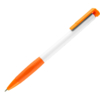 N13, ручка шариковая с грипом, пластик, белый, оранжевый (Изображение 1)