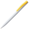 Ручка шариковая Pin, белая с желтым (Изображение 1)