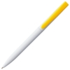 Ручка шариковая Pin, белая с желтым (Изображение 3)