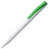 Ручка шариковая Pin, белая с зеленым (Изображение 1)